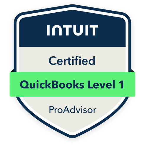Intuit Quickbooks ProAdvisor Level 1 Quickbooks ProAdvisor Level 1 badge from Inuit